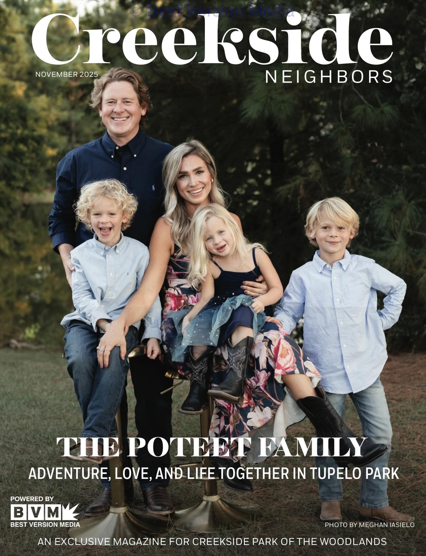 The Poteet family featured on a magazine cover